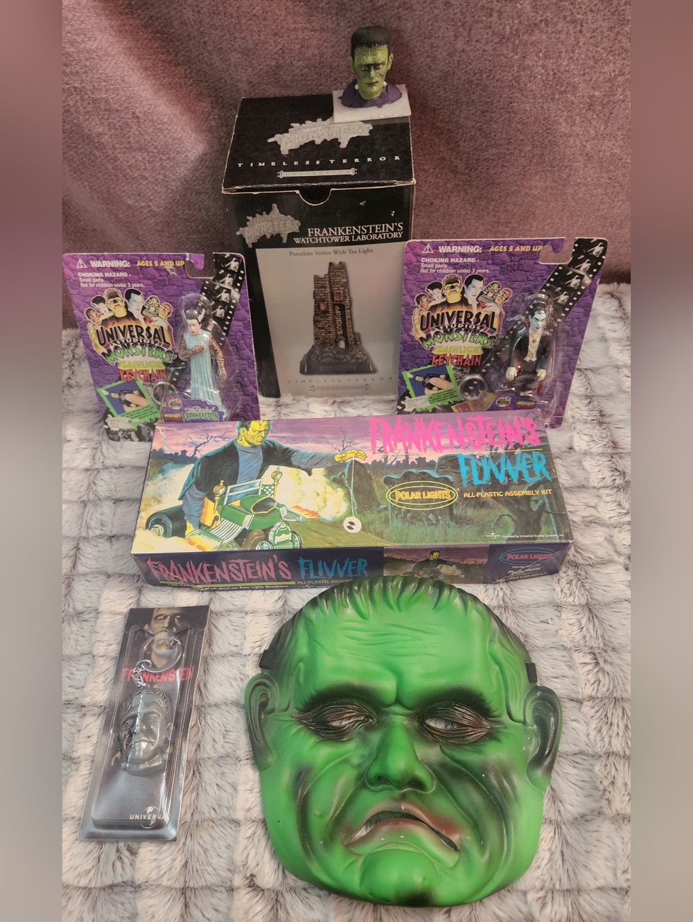 Vintage Collection of Universal Monsters Frankenstein memorabilia
